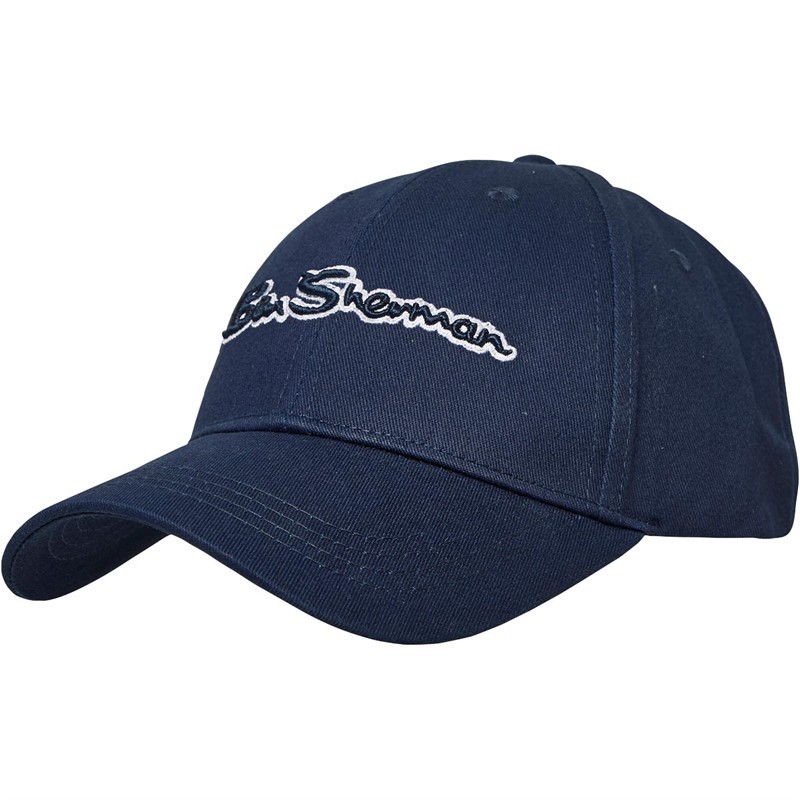 Ben Sherman Mens Flock Baseball Cap Navy