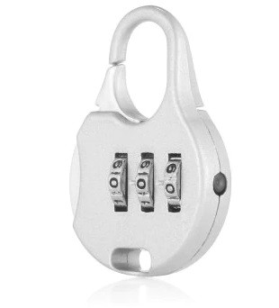 Cartoon Mini Zinc Alloy Silver Password Lock for Suitcase – SILVER