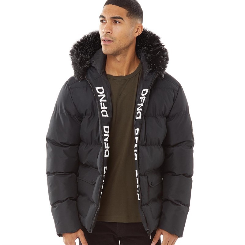 DFND London Mens Fossett Puffer Jacket Black