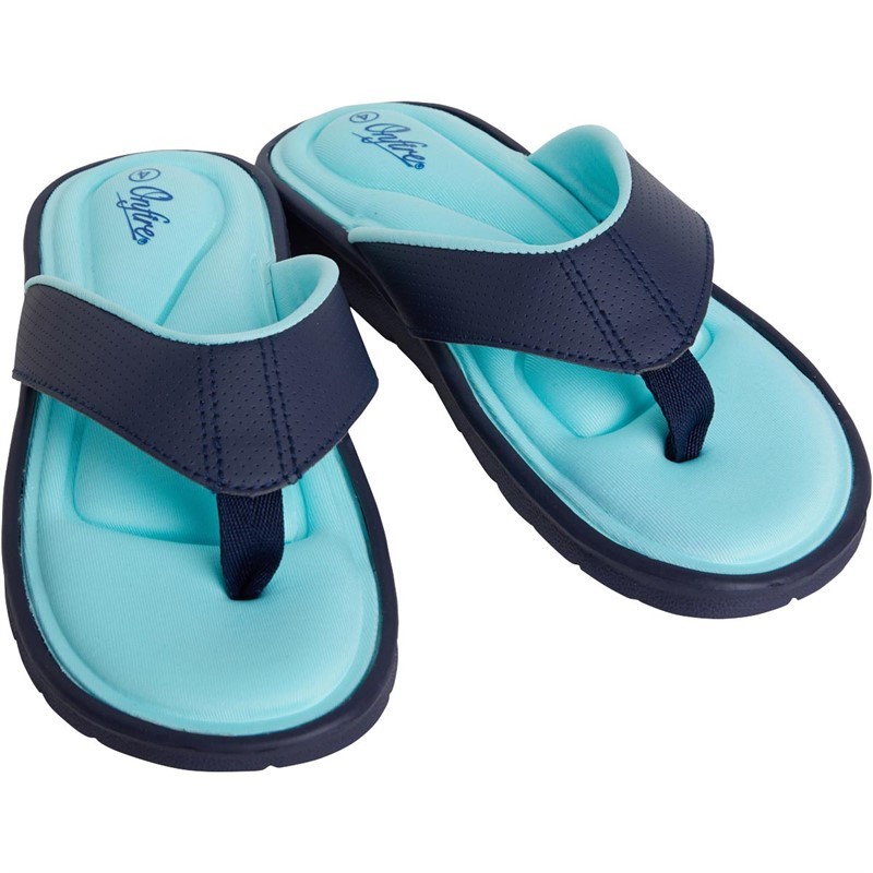Onfire Womens Memory Foam Toe Post Sandals Navy/Aqua