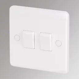 LAP 10AX 2-GANG 2-WAY LIGHT SWITCH WHITE