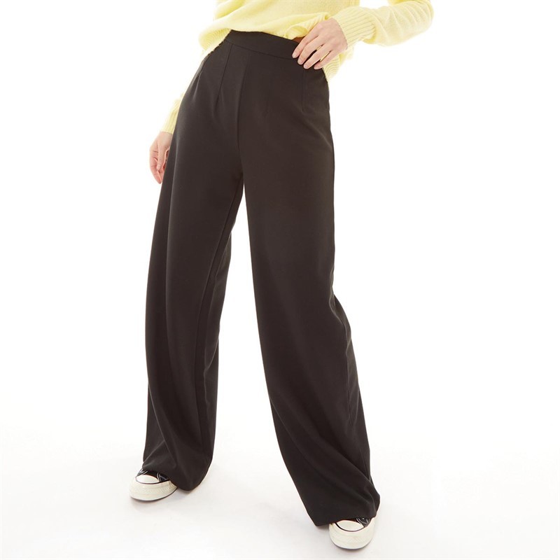 Fluid Womens Wide Leg Trousers Black