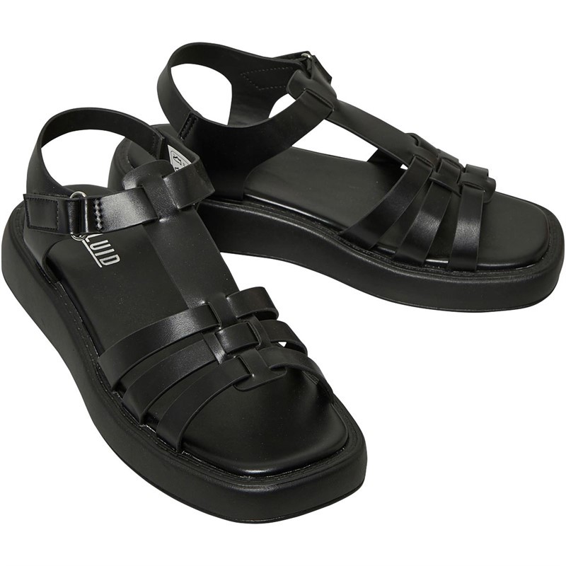 Fluid Womens Gladiator Sandals Black