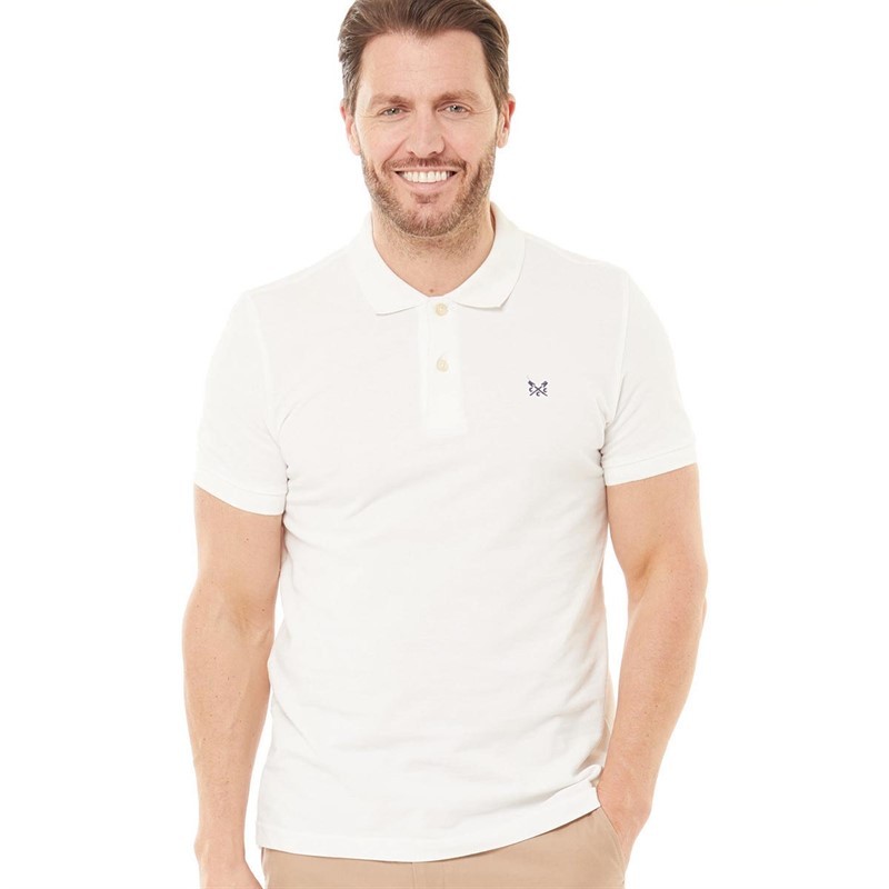 Crew Clothing Mens Melbury Solid Polo White
