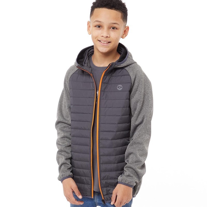 JACK AND JONES Junior Boys Jjemulti Quilted Jacket Grey Melange