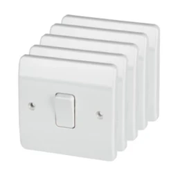 MK LOGIC PLUS 10AX 1-GANG 2-WAY LIGHT SWITCH WHITE 5 PACK