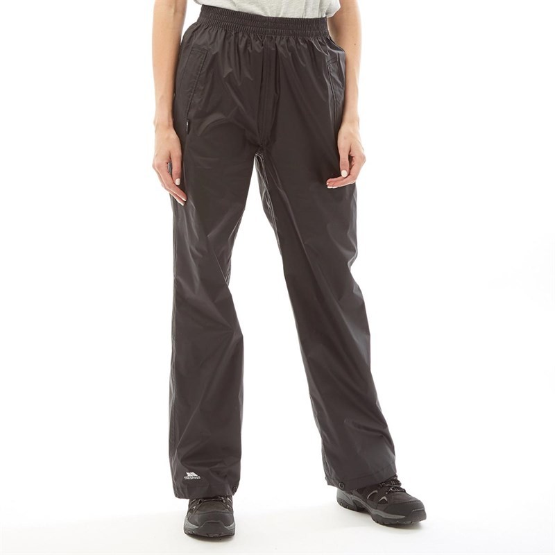 Trespass Womens Qikpac Waterproof Trousers Black