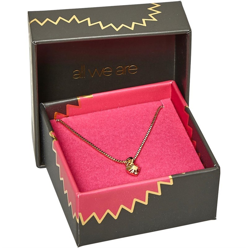 all we are Womens Amora Tiny Heart Pendant Necklace Gold Tone