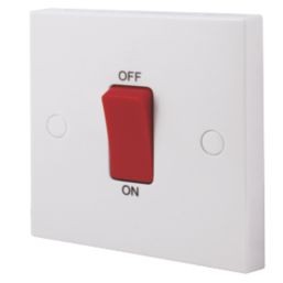 BRITISH GENERAL 900 SERIES 45A 1-GANG DP COOKER SWITCH WHITE