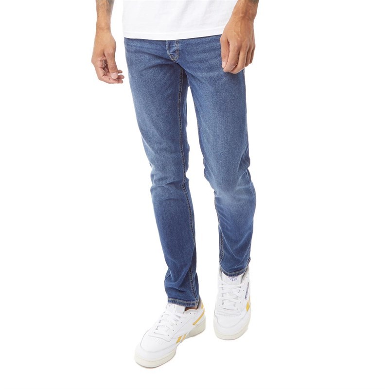 JACK AND JONES Mens Glenn Original MF 103 Slim Fit Jeans Blue Denim